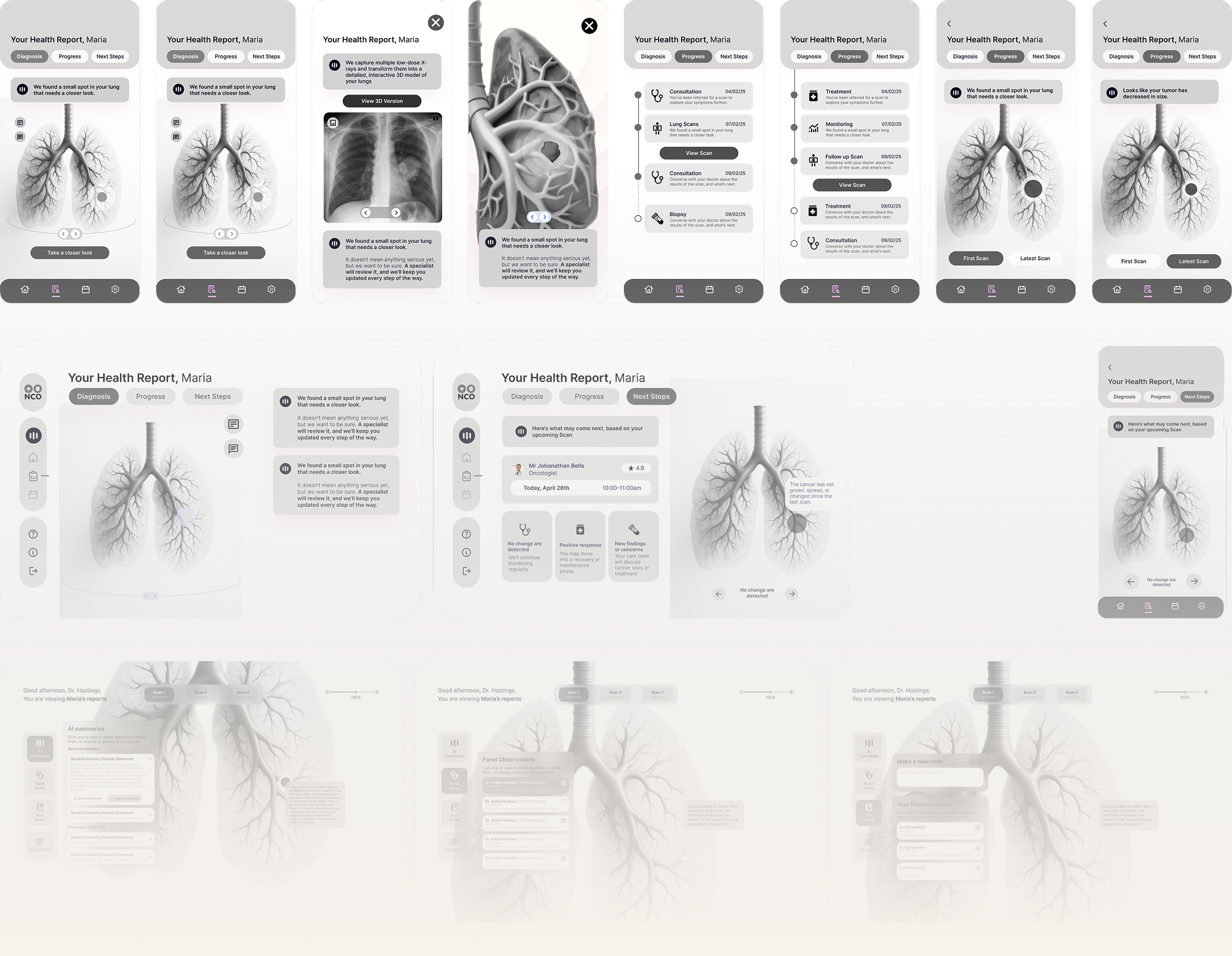 Onco wireframes